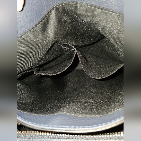 Vince Camuto Navy Blue leather Elva Satchel Handbag with crossbody strap NWT - Picture 12 of 16